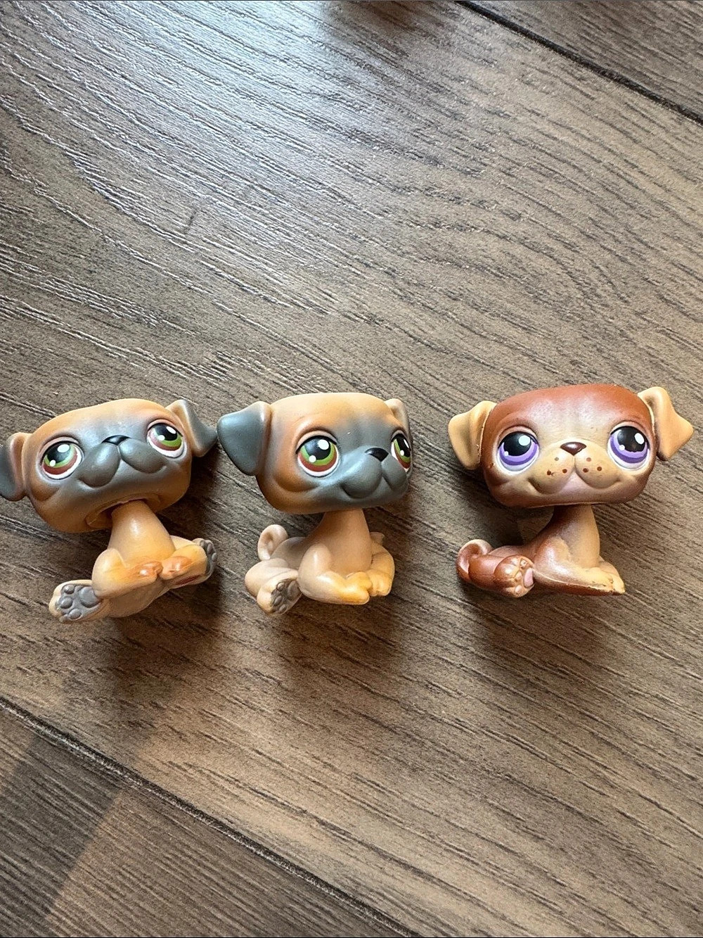 Hasbro Littlest Pet Shop Pug #2 Figurine Set of 3